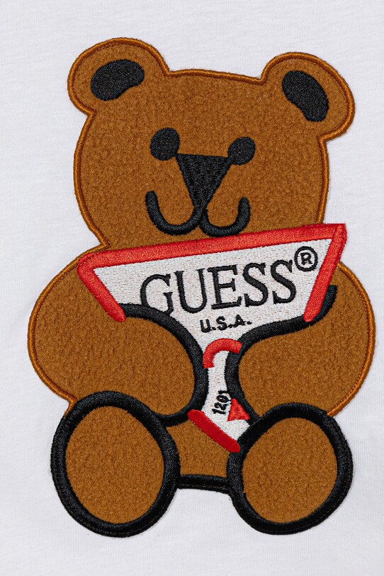 Chłopiec Guess Longsleeve bawełniany dziecięcy N0BI26.I3Z00 biały