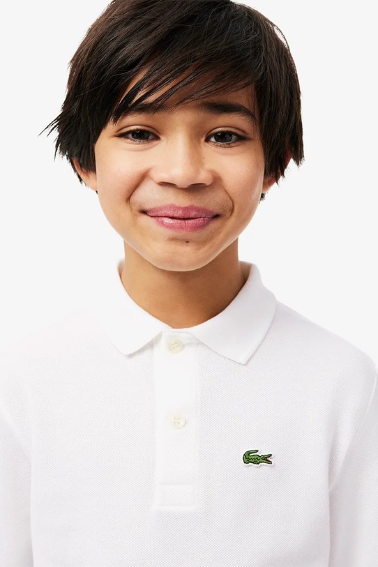 Chłopiec Lacoste longsleeve bawełniany dziecięcy PJ8915 biały