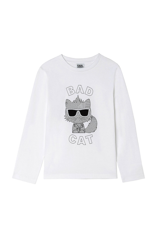 Detské tričko s dlhým rukávom Karl Lagerfeld bavlna biela Z25315.162.174