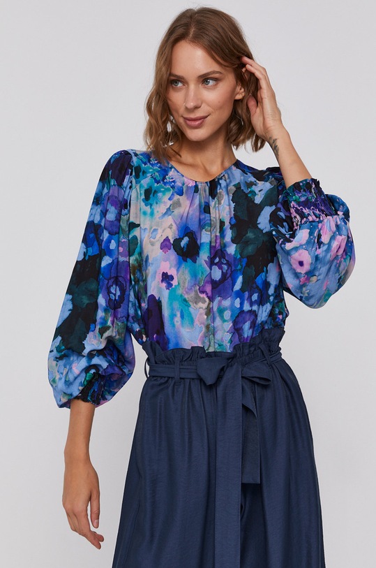 Desigual Bluză flori albastru 21WWBW30
