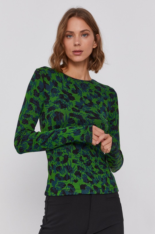 Desigual Longsleeve cu modele verde 21WWTK07