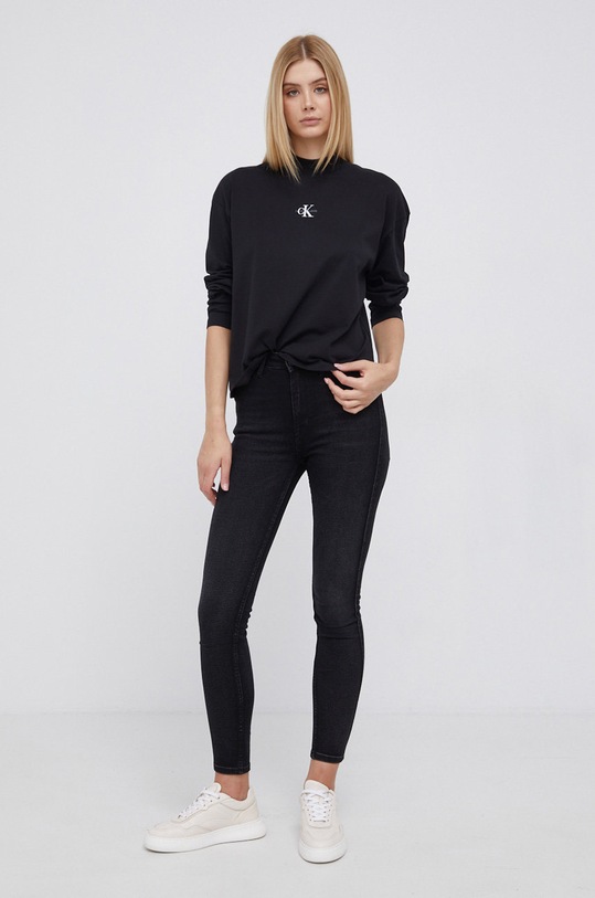 Calvin Klein Jeans Longsleeve bawełniany J20J216773.4890 J20J216773.4890 czarny AW21