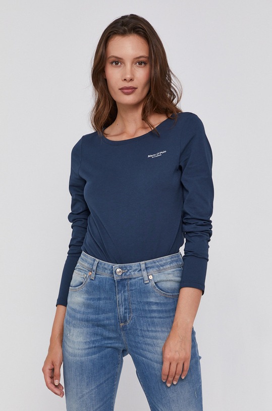 Marc O'Polo Longsleeve bawełniany bawełna granatowy 108218352007