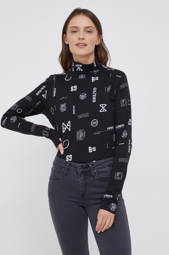 G-Star Longsleeve bawełniany D20461.C340 nadruk czarny D20461.C340