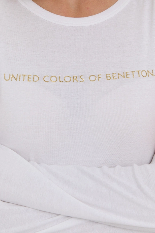 Бавовняний лонгслів United Colors of Benetton 3GA2E16G0.101 білий