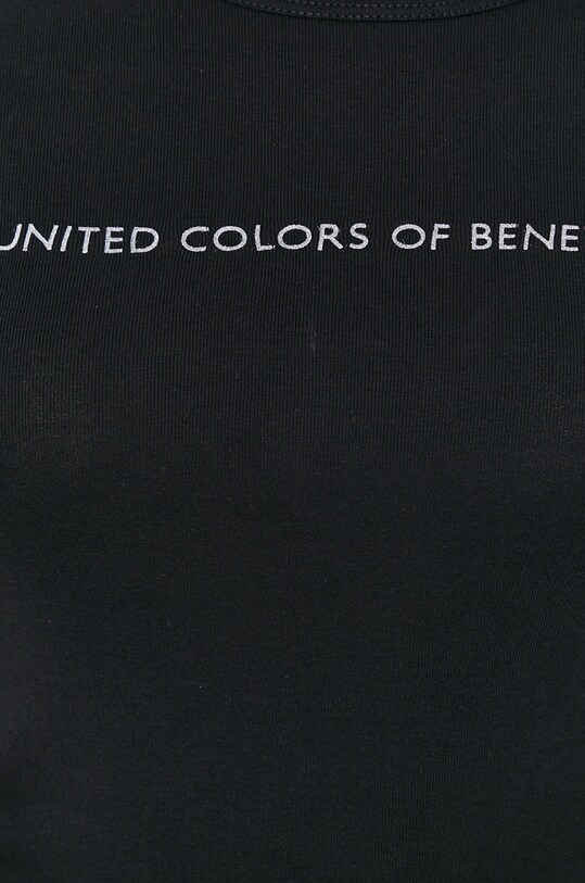 Бавовняний лонгслів United Colors of Benetton 3GA2E16G0.100 чорний