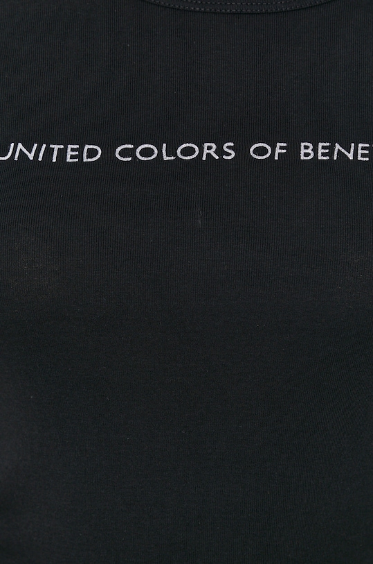 United Colors of Benetton Longsleeve bawełniany 3GA2E16G0.100 czarny