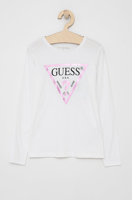 Guess Longsleeve dziecięcy nadruk biały J84I36.K8HM0