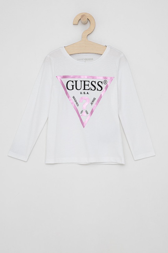 Guess Longsleeve dziecięcy nadruk biały K84I18.K8HM0