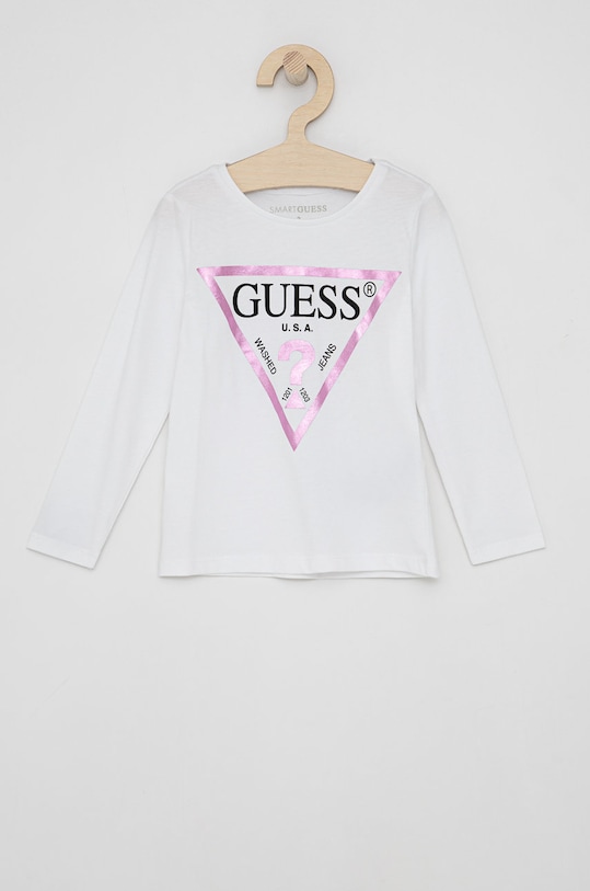 Guess Longsleeve dziecięcy nadruk biały K84I18.K8HM0
