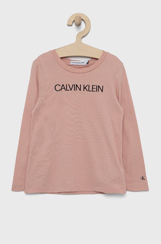 Calvin Klein Jeans Longsleeve dziecięcy IG0IG01014.4890 nadruk różowy IG0IG01014.4890