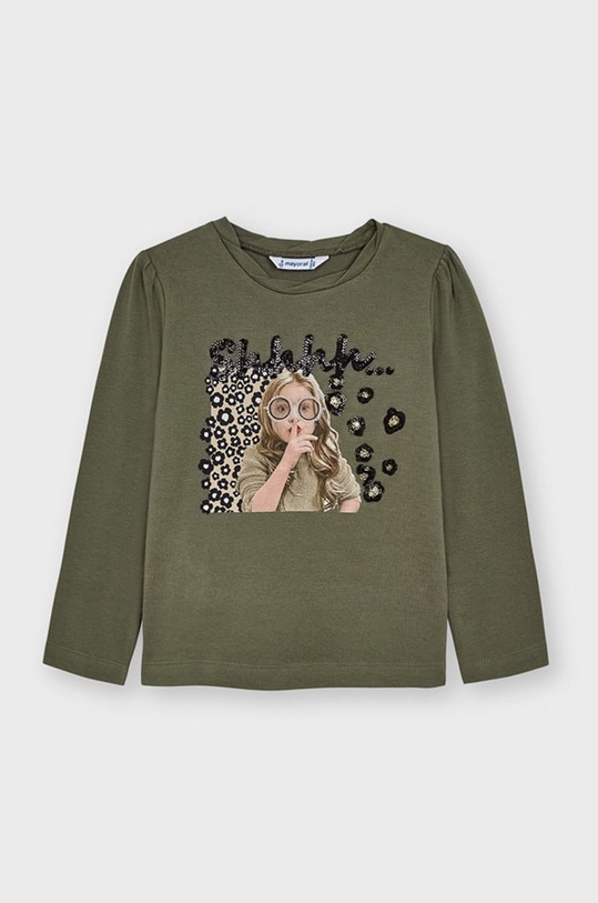 Mayoral Longsleeve dziecięcy z elastanem zielony 4005.6C.Mini