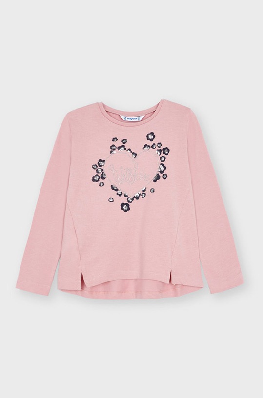 Mayoral Longsleeve dziecięcy aplikacja różowy 4012.6H.Mini