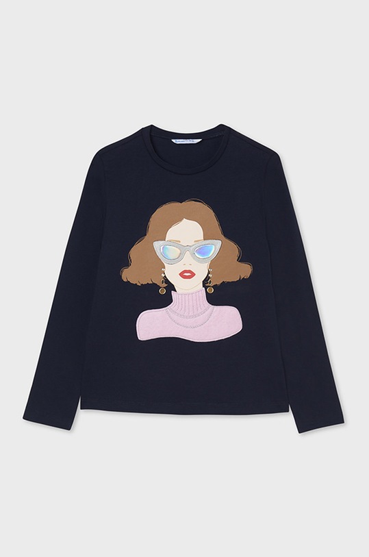 Παιδικό μακρυμάνικο Mayoral βαμβάκι σκούρο μπλε 7084.8B.Junior