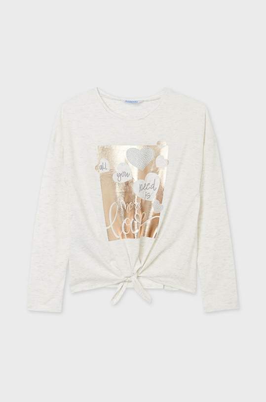 Detské tričko s dlhým rukávom Mayoral 7087.8D.Junior béžová AW21