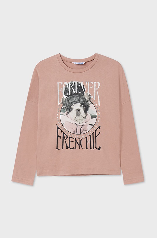 Mayoral Longsleeve dziecięcy nadruk różowy 7095.8G.Junior