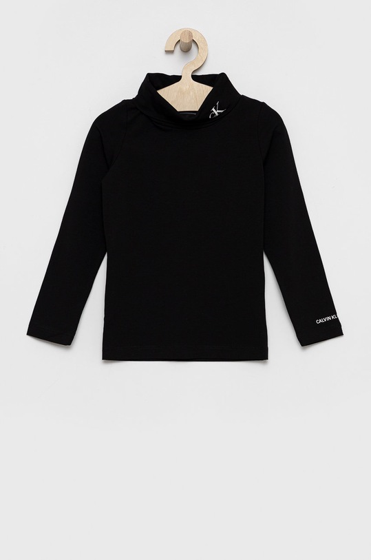 Calvin Klein Jeans Longsleeve dziecięcy IG0IG01164.4890 z elastanem czarny IG0IG01164.4890