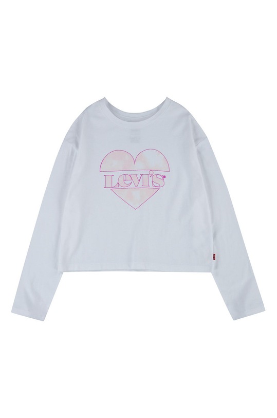 Dětské tričko s dlouhým rukávem Levi's kulatý bílá 3ED490.NEW.G