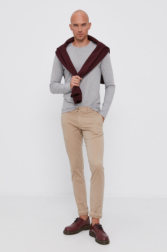 Tričko s dlouhým rukávem Tommy Hilfiger MW0MW10804.4890 šedá AW21