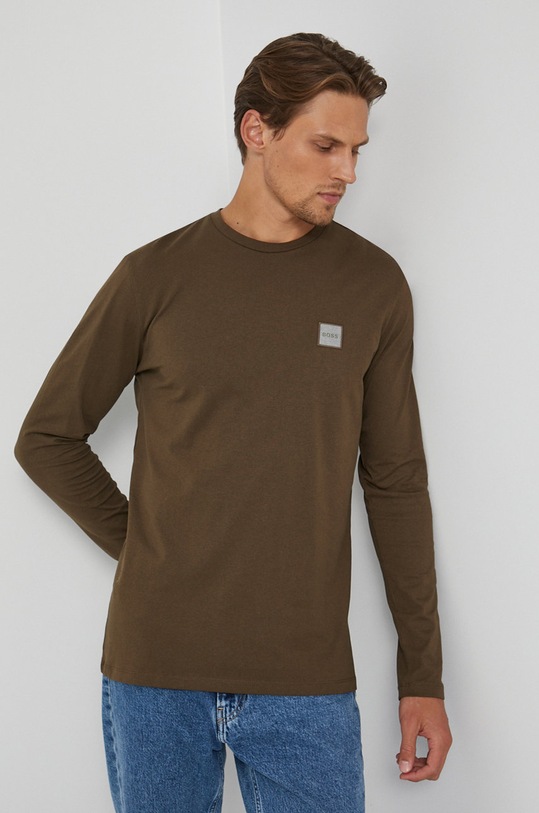BOSS Longsleeve bawełniany 50462772 bawełna zielony 50462772