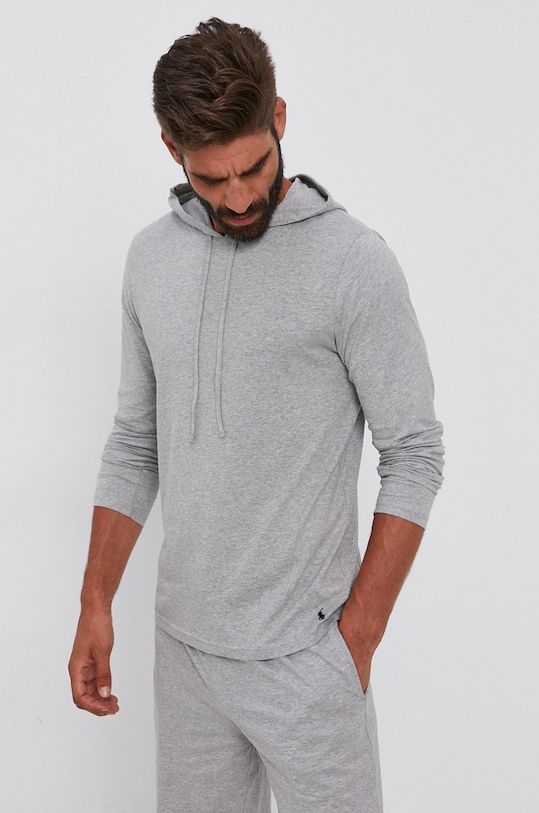 Tričko s dlhým rukávom Polo Ralph Lauren jednofarebný sivá 714844760002
