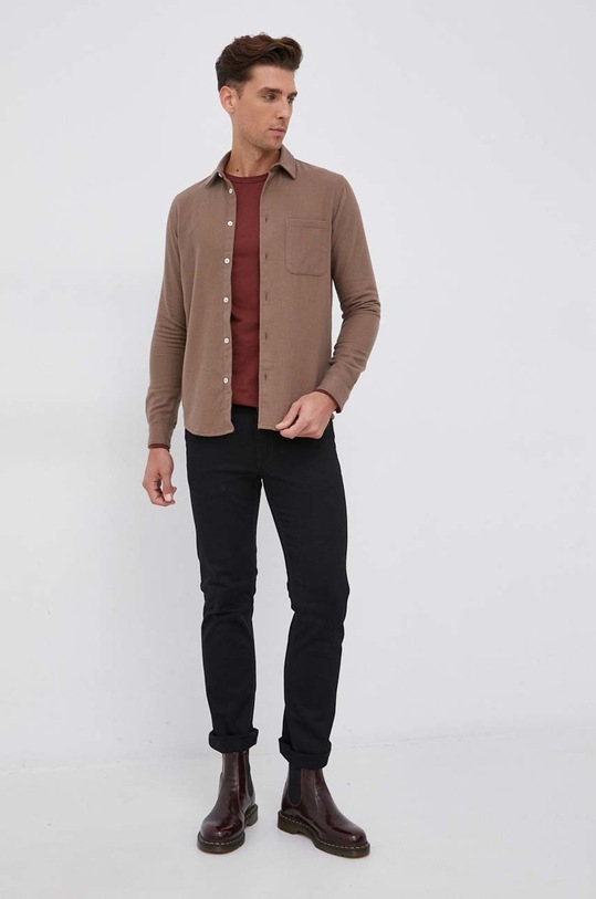 G-Star - Хлопковый лонгслив D20448.336 коричневый AW22