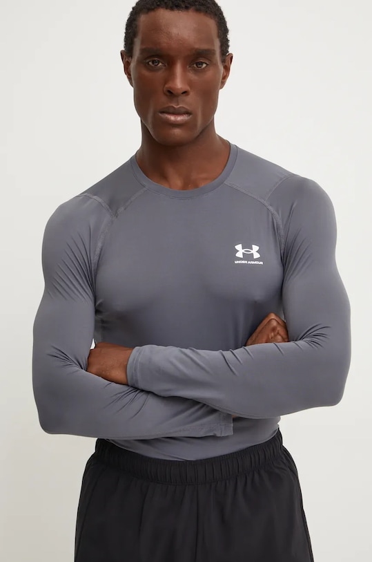 Tréningové tričko s dlhým rukávom Under Armour slim sivá 1361506