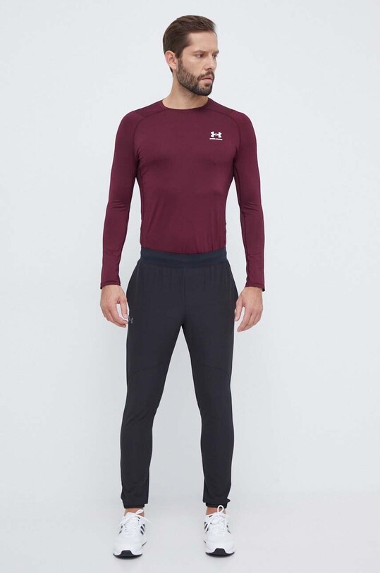 Tréningové tričko s dlhým rukávom Under Armour 1361506 burgundské AW24