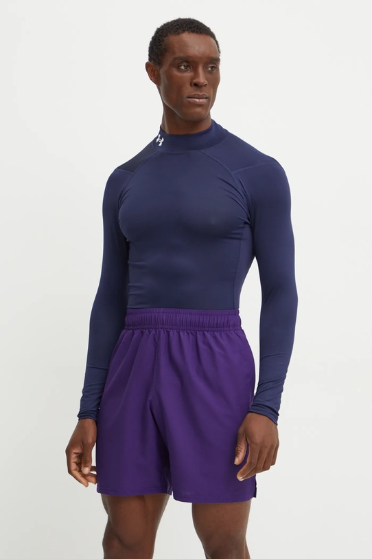 Tričko s dlhým rukávom Under Armour s elastanom tmavomodrá 1369606