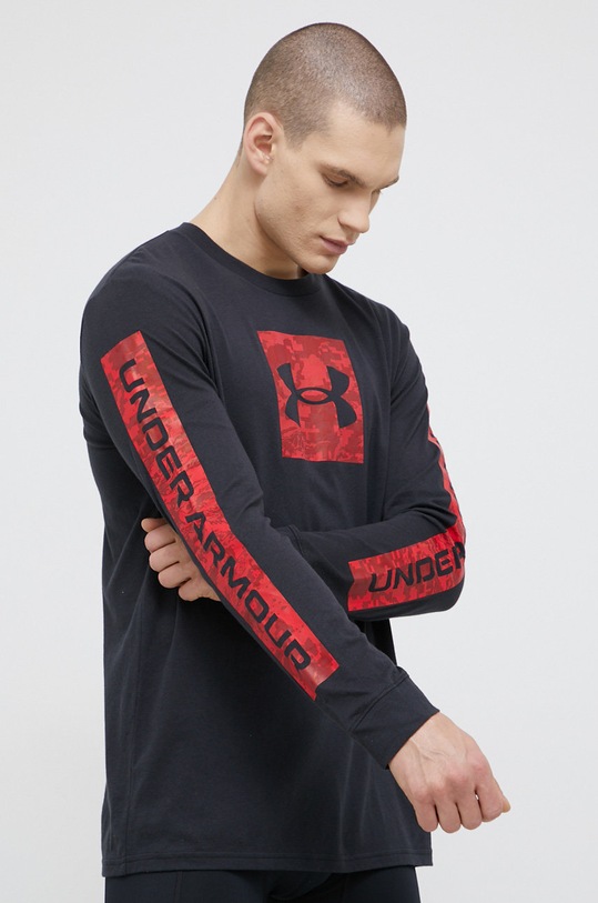 Tričko s dlhým rukávom Under Armour 1366464 okrúhly čierna 1366464