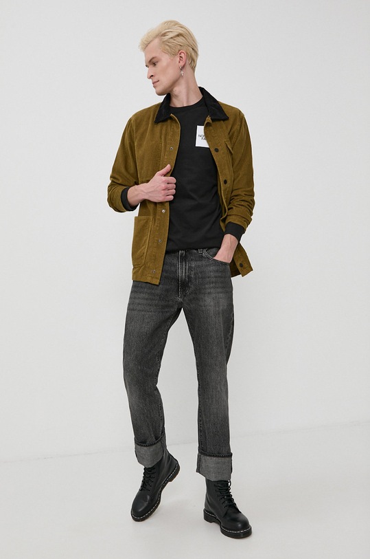 The North Face cotton longsleeve top NF0A37FTJK31 black AW21