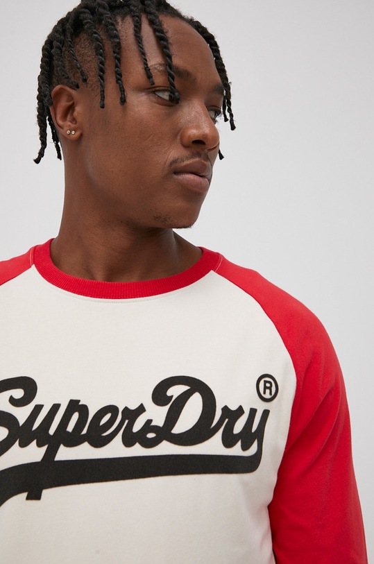 Bavlnené tričko s dlhým rukávom Superdry regular béžová M6010608A.18C