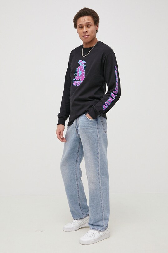 Pamučna majica dugih rukava HUF X Playboy TS01779 crna AW21