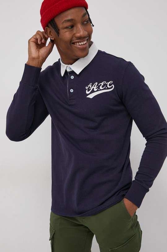 Superdry Longsleeve bawełniany M1110260A.GKV granatowy AW21