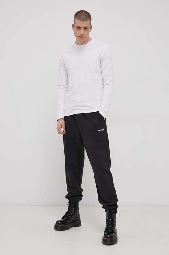 Superdry Longsleeve bawełniany M6010550A.01C biały AW21