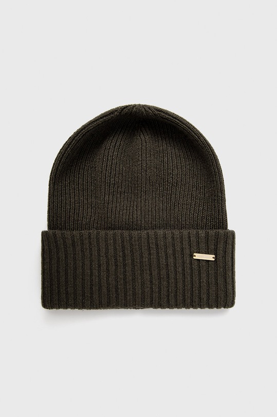Woolrich Czapka wełniana bawełna zielony CFWWAC0107FRUF0600