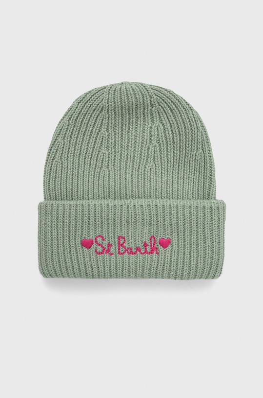 Čiapka s prímesou kašmíru MC2 Saint Barth nášivka zelená LIND001