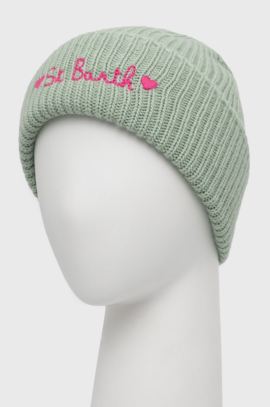 Čiapka s prímesou kašmíru MC2 Saint Barth LIND001 zelená AA00
