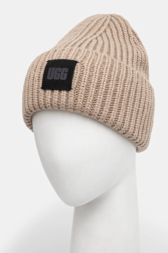 Akcesoria UGG czapka z domieszką wełny 20061 beżowy