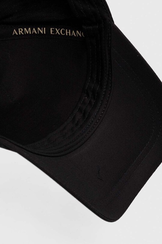 Bavlněná baseballová čepice Armani Exchange černá 944170.1A170
