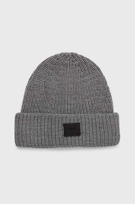 AllSaints Čepice z vlněné směsi s příměsí vlny šedá AS100732