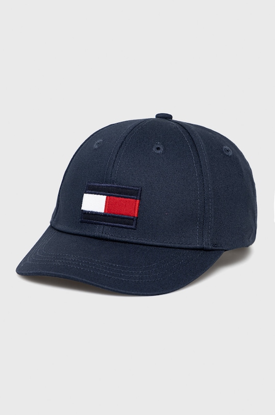 Detská čiapka Tommy Hilfiger bavlna tmavomodrá AU0AU01076.4890