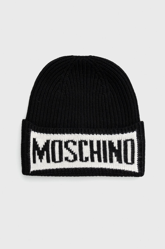 Moschino czapka wełniana z domieszką wełny czarny M5540.60077