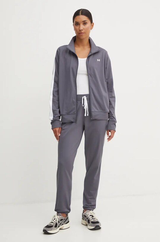 Αθλητική φόρμα Under Armour Tricot πλεκτό ύφασμα γκρί 1365147