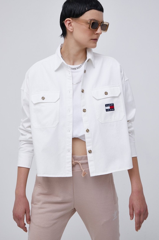 Tommy Jeans Koszula bawełniana DW0DW09771.4890 DW0DW09771.4890 biały AW21