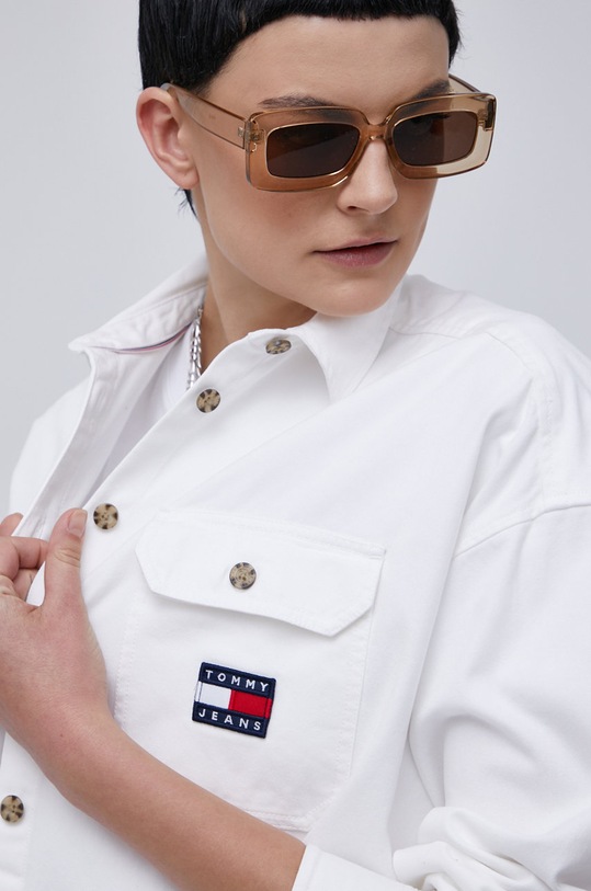 Tommy Jeans Koszula bawełniana DW0DW09771.4890 biały DW0DW09771.4890