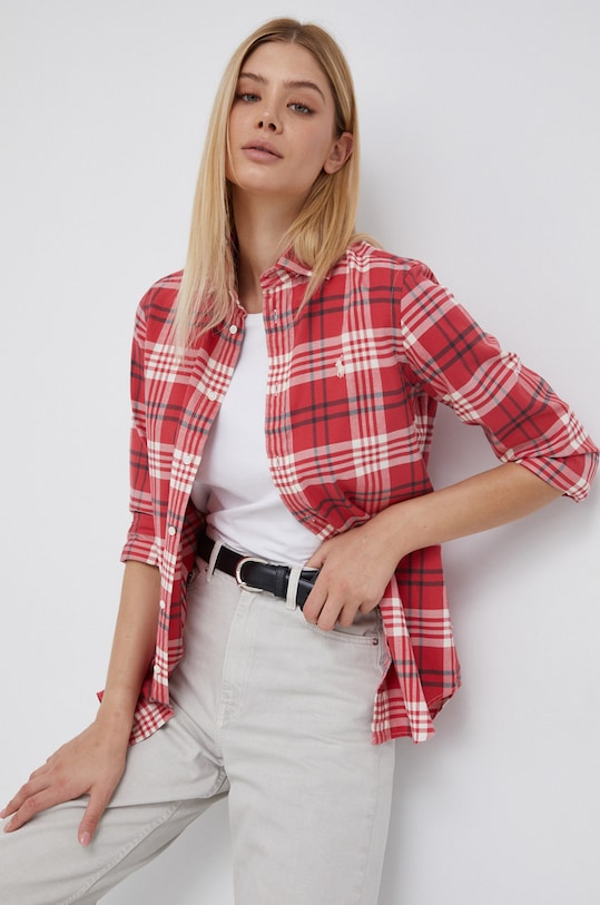 Polo Ralph Lauren Koszula bawełniana 211827693003 wzorzyste czerwony 211827693003