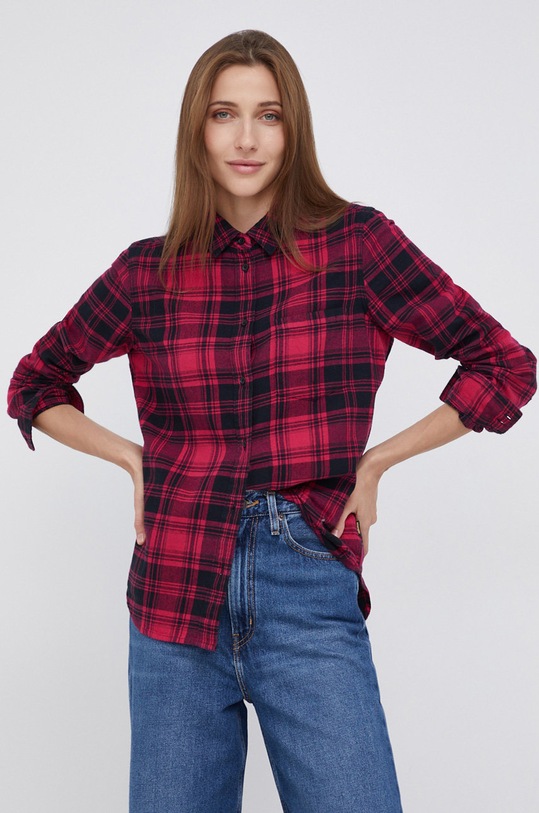 Wrangler Koszula bawełniana wzorzyste różowy W5Z4T2R09