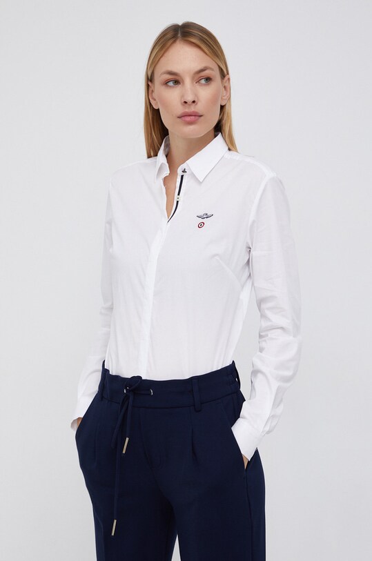 Aeronautica Militare Koszula z elastanem biały 212CA1149DCT2482