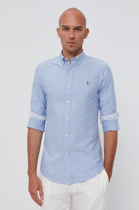 Košulja Polo Ralph Lauren bez uzorka plava 710767444001